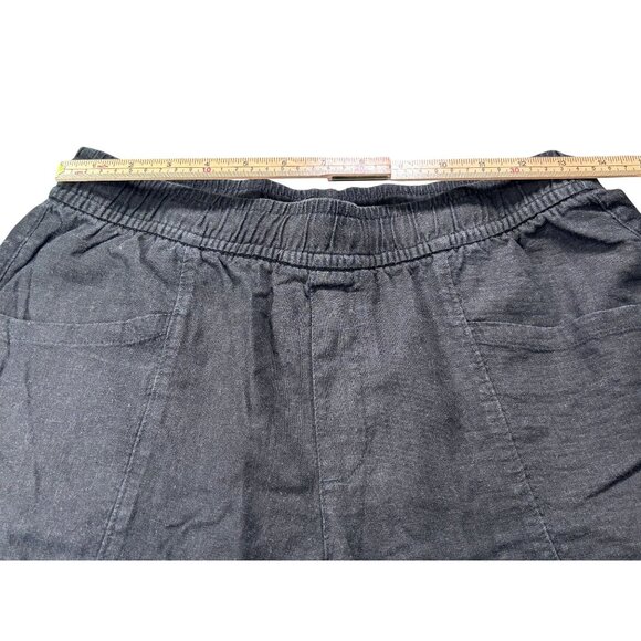 Old Navy Womens Elastic Waist Shorts S Dark Gray Linen & Viscose Blend - Picture 6 of 8